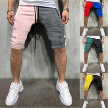 Load image into Gallery viewer, 2020 Summer Casual Shorts Men Streetwear Hip Hop Patchwork Shorts Casual Fitness Zipper Pockets Men's Striped Shorts Male Jogger