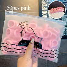 Load image into Gallery viewer, 50/100 Cái/bộ Bé Gái Nhiều Màu Sắc Nylon Nhỏ Thun Cột Tóc Trẻ Em Đuôi Ngựa Giá Đỡ Dây Cao Su Đầu Tóc Trẻ Em Phụ Kiện