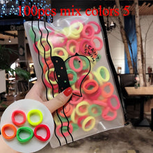 Load image into Gallery viewer, 50/100 Cái/bộ Bé Gái Nhiều Màu Sắc Nylon Nhỏ Thun Cột Tóc Trẻ Em Đuôi Ngựa Giá Đỡ Dây Cao Su Đầu Tóc Trẻ Em Phụ Kiện