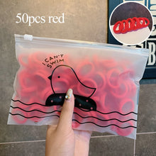 Load image into Gallery viewer, 50/100 Cái/bộ Bé Gái Nhiều Màu Sắc Nylon Nhỏ Thun Cột Tóc Trẻ Em Đuôi Ngựa Giá Đỡ Dây Cao Su Đầu Tóc Trẻ Em Phụ Kiện