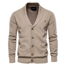 Load image into Gallery viewer, AIOPESON Pocket Cotton Cardigan Men Casual Warm Solid Color V-neck Single Breasted Mens Cardigans New Winter Quality Sweater Men