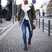 Load image into Gallery viewer, Autumn Winter Warm Mens Solid Jackets 2021 Fashion Slim Long Sleeve Button Outerwear Casual Turn-down Collar Coat Men Streetwear