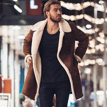 Load image into Gallery viewer, Autumn Winter Warm Mens Solid Jackets 2021 Fashion Slim Long Sleeve Button Outerwear Casual Turn-down Collar Coat Men Streetwear