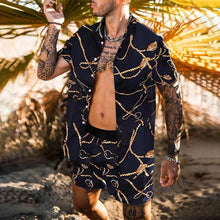 Load image into Gallery viewer, Hawaiian Set Mens Printing Set Short Sleeve Summer Casual Floral Shirt Beach Two Piece Suit 2021 New Fashion Men Sets M-3XL