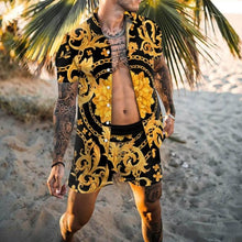 Load image into Gallery viewer, Hawaiian Set Mens Printing Set Short Sleeve Summer Casual Floral Shirt Beach Two Piece Suit 2021 New Fashion Men Sets M-3XL