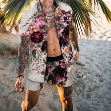 Load image into Gallery viewer, Hawaiian Set Mens Printing Set Short Sleeve Summer Casual Floral Shirt Beach Two Piece Suit 2021 New Fashion Men Sets M-3XL