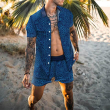 Load image into Gallery viewer, Hawaiian Set Mens Printing Set Short Sleeve Summer Casual Floral Shirt Beach Two Piece Suit 2021 New Fashion Men Sets M-3XL