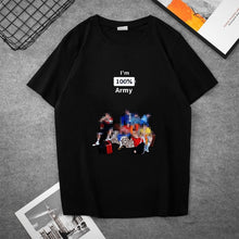 Chargez l'image dans la visionneuse de la galerie, Kpop Bangtan Boys T Shirt A.R.M.Y Fans Support Group Creative Print tshirts Short-sleeve Pure Cotton Women Tops summer plus size