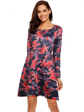 Chargez l'image dans la visionneuse de la galerie, Large Size Print Dress For Women 2020 Autumn New Christmas Cartoon Casual Dresses Long Sleeve Mini Dress Plus Size S-5XL On Sale