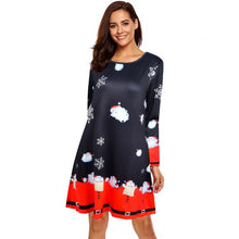 Chargez l'image dans la visionneuse de la galerie, Large Size Print Dress For Women 2020 Autumn New Christmas Cartoon Casual Dresses Long Sleeve Mini Dress Plus Size S-5XL On Sale
