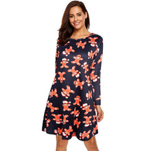 Chargez l'image dans la visionneuse de la galerie, Large Size Print Dress For Women 2020 Autumn New Christmas Cartoon Casual Dresses Long Sleeve Mini Dress Plus Size S-5XL On Sale