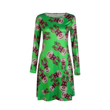Chargez l'image dans la visionneuse de la galerie, Large Size Print Dress For Women 2020 Autumn New Christmas Cartoon Casual Dresses Long Sleeve Mini Dress Plus Size S-5XL On Sale