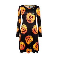 Chargez l'image dans la visionneuse de la galerie, Large Size Print Dress For Women 2020 Autumn New Christmas Cartoon Casual Dresses Long Sleeve Mini Dress Plus Size S-5XL On Sale