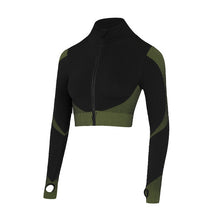 Chargez l'image dans la visionneuse de la galerie, Mulheres sem costura ginásio conjunto de fitness esportes ternos ginásio pano de fitness manga longa camisas cintura alta correndo leggings roupa de treino