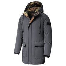 Chargez l'image dans la visionneuse de la galerie, Oumor 8XL Men Winter New Long Casual Camouflage Hooded Jacket Parkas Men Outdoor Fashion Warm Thick Pockets Army Coat Parkas Men
