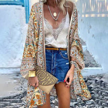 Chargez l'image dans la visionneuse de la galerie, ZANZEA Women Cardigan Summer Open Front Bohemian Floral Printed Blouse Kimono Casual Loose Beach Tops Vintage Long Sleeve Blusas