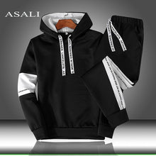 Chargez l'image dans la visionneuse de la galerie, Sets Tracksuit Men Autumn Winter Hooded Sweatshirt Drawstring Outfit Sportswear 2019 Male Suit Pullover Two Piece Set Casual
