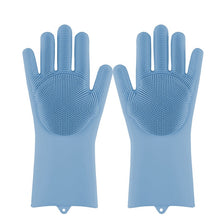 Chargez l'image dans la visionneuse de la galerie, Magic Silicone Dishwashing Scrubber Dish Washing Sponge Rubber Scrub Gloves Kitchen Cleaning 1 Pair