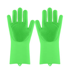 Chargez l'image dans la visionneuse de la galerie, Magic Silicone Dishwashing Scrubber Dish Washing Sponge Rubber Scrub Gloves Kitchen Cleaning 1 Pair