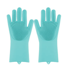 Chargez l'image dans la visionneuse de la galerie, Magic Silicone Dishwashing Scrubber Dish Washing Sponge Rubber Scrub Gloves Kitchen Cleaning 1 Pair