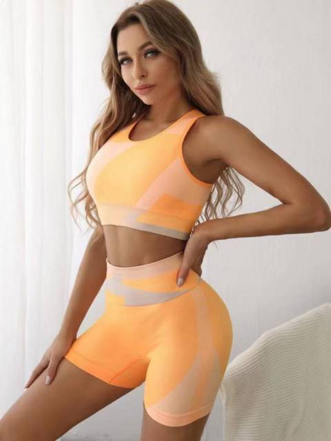 2021 Summer Women Yoga Gym Sport Set Short Sleeve Dry Fit Breathable Training Sportswear Femme Fitness 2pcs