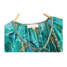 Load image into Gallery viewer, Boho Chic Vintage Phoenix Bird Print Korte Top Vrouwen Nieuwe Mode Ongedwongen Strikje Enkele Breasted Strand Blouses Mujer De moda
