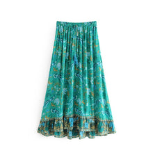 Load image into Gallery viewer, Boho Chic Vintage Phoenix Bird Print Lange Rok Vrouwen Nieuwe Casual Holiday Tassel Sjerpen Strand Rokken Vestidos De Verano
