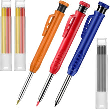 Load image into Gallery viewer, Carpenter Pencils,Solid Carpenter Pencils with Built-in Pencil Sharpener, Mechanical Drawing Pencils for Woodworking
