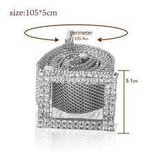 Load image into Gallery viewer, Cinturon Mujer Luxe Designer Grote Strass Riemen Voor Vrouwen Zwart Lederen Taille Sieraden Gouden Ketting Riem Strass Diamant Mode

