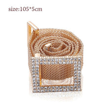 Load image into Gallery viewer, Cinturon Mujer Luxe Designer Grote Strass Riemen Voor Vrouwen Zwart Lederen Taille Sieraden Gouden Ketting Riem Strass Diamant Mode
