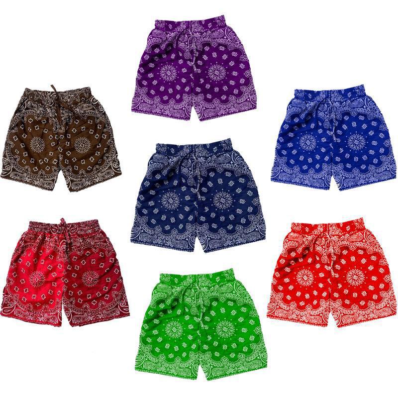 European And American New Cashew Flower Retro American Hip-Hop Popular Floral Straight Loose Beach Three-Point Shorts Men