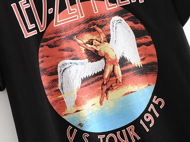 Jastie Vintage Graphic Tee Shirt O-Neck Short Sleeve Summer Tops Boho Chic Casual Women Top 2020 Clothing Female T shirts Blusa