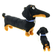 Load image into Gallery viewer, Juguetes de peluche perro 18*10 cosas nuevo caliente dibujos animados Dachshund lindos juguetes de peluche bebé juguete negro vacaciones Regalo de Cumpleaños niños perro salchicha
