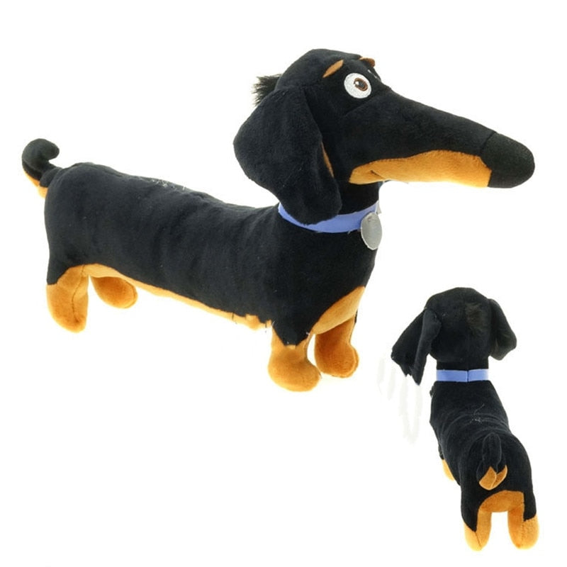 <transcy>Juguetes de peluche perro 18*10 cosas nuevo caliente dibujos animados Dachshund lindos juguetes de peluche bebé juguete negro vacaciones Regalo de Cumpleaños niños perro salchicha</transcy>