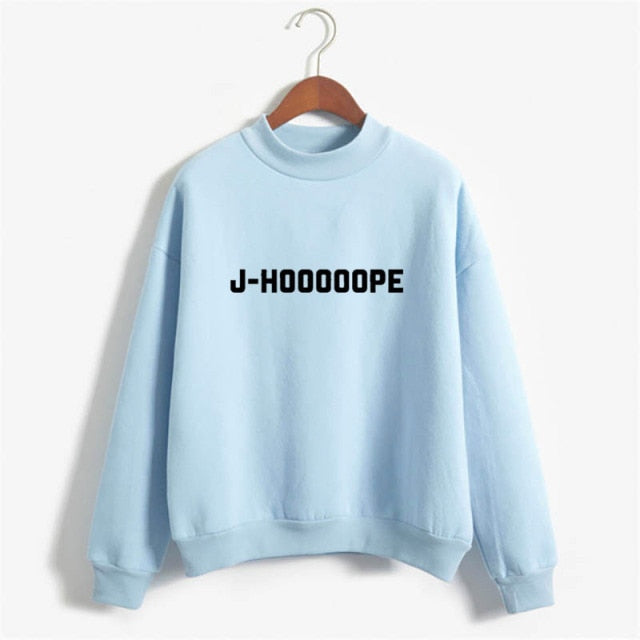 Kpop sweatshirts Bangtan Boys clothes Fashion J-HOOOOOPE Letter Print Sweatshirt women Spring Autumn Teen Pink Tops