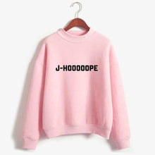 Load image into Gallery viewer, Kpop sweatshirts Bangtan Boys clothes Fashion J-HOOOOOPE Letter Print Sweatshirt women Spring Autumn Teen Pink Tops
