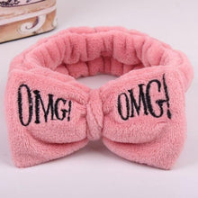 Chargez l&#39;image dans la visionneuse de la galerie, New Letter &quot;OMG&quot; Coral Fleece Soft Bow Headbands for women Girls Cute Hair Holder Hairbands Hair Bands Headwear Hair Accessories
