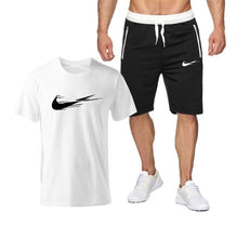 Load image into Gallery viewer, Summer Tracksuit Men Fashion Casual Sets Fitness exercise training jogging clothes Mens Quick Drying T Shirt+Shorts 2-piece set
