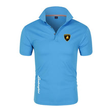Chargez l&#39;image dans la visionneuse de la galerie, Summer new Lamborghini men&#39;s Polo shirt British breathable brand large size printing fashion men&#39;s Harajuku stitching lapel casu
