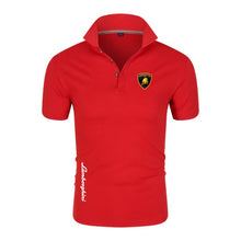 Chargez l&#39;image dans la visionneuse de la galerie, Summer new Lamborghini men&#39;s Polo shirt British breathable brand large size printing fashion men&#39;s Harajuku stitching lapel casu
