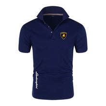 Chargez l&#39;image dans la visionneuse de la galerie, Summer new Lamborghini men&#39;s Polo shirt British breathable brand large size printing fashion men&#39;s Harajuku stitching lapel casu
