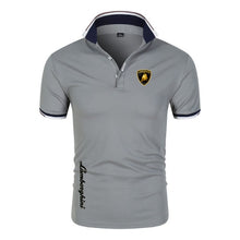 Chargez l&#39;image dans la visionneuse de la galerie, Summer new Lamborghini men&#39;s Polo shirt British breathable brand large size printing fashion men&#39;s Harajuku stitching lapel casu
