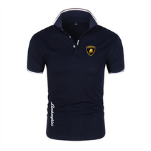 Chargez l&#39;image dans la visionneuse de la galerie, Summer new Lamborghini men&#39;s Polo shirt British breathable brand large size printing fashion men&#39;s Harajuku stitching lapel casu
