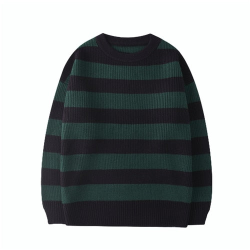 Women Striped Sweater Autumn Winter Knitted Pullover Oversize Warm Thick Sueter Mujer Korean Lady Casual Loose Pullover Sweater