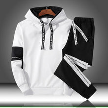 Chargez l&#39;image dans la visionneuse de la galerie, Sets Tracksuit Men Autumn Winter Hooded Sweatshirt Drawstring Outfit Sportswear 2019 Male Suit Pullover Two Piece Set Casual
