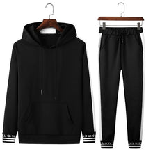 Chargez l&#39;image dans la visionneuse de la galerie, Sets Tracksuit Men Autumn Winter Hooded Sweatshirt Drawstring Outfit Sportswear 2019 Male Suit Pullover Two Piece Set Casual
