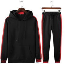 Chargez l&#39;image dans la visionneuse de la galerie, Sets Tracksuit Men Autumn Winter Hooded Sweatshirt Drawstring Outfit Sportswear 2019 Male Suit Pullover Two Piece Set Casual
