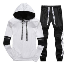 Chargez l&#39;image dans la visionneuse de la galerie, Sets Tracksuit Men Autumn Winter Hooded Sweatshirt Drawstring Outfit Sportswear 2019 Male Suit Pullover Two Piece Set Casual
